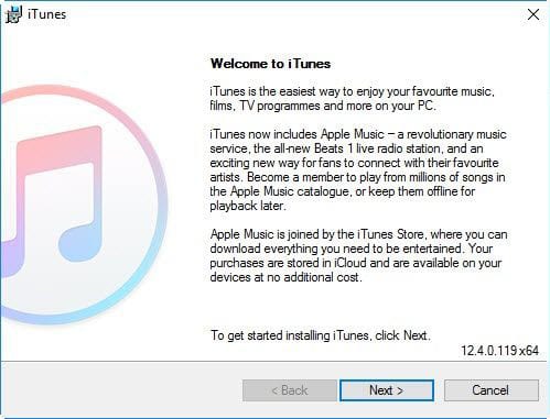 download and install itunes on Windows 10